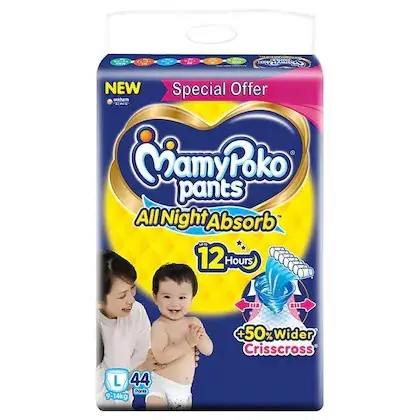 MamyPoko Pants Standard Diapers (L) 44 count 9-14 kg