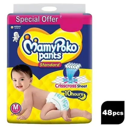 MamyPoko Pants Standard Diapers (M) 48 count 7-12 kg